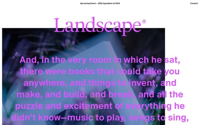 Landscape website preview