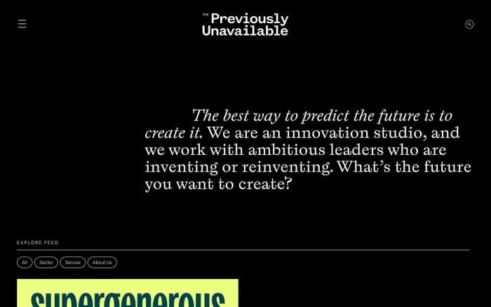 Previously Unavailable website preview