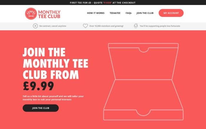 Monthlyteeclub website preview