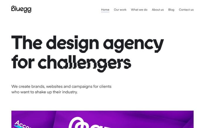 Bluegg website preview