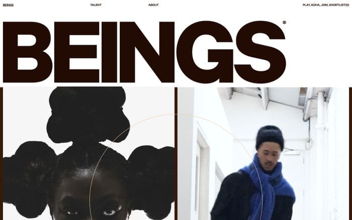 Beings website preview