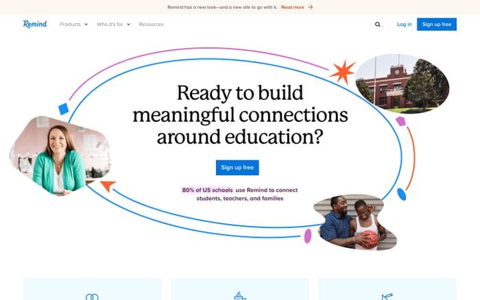 Remind website preview