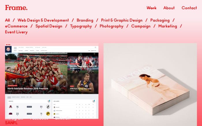 Frame - Creative, Web, Digital & Design in Adelaide website preview