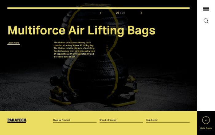 Paratech website preview
