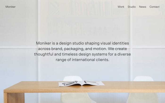 Moniker sf website preview