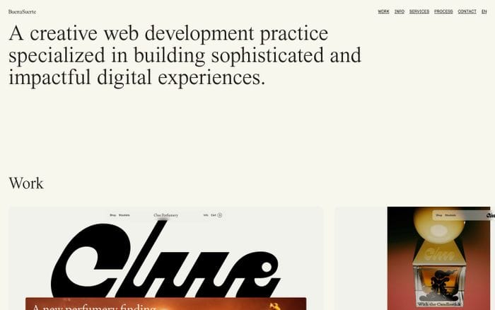 Buena Suerte website preview