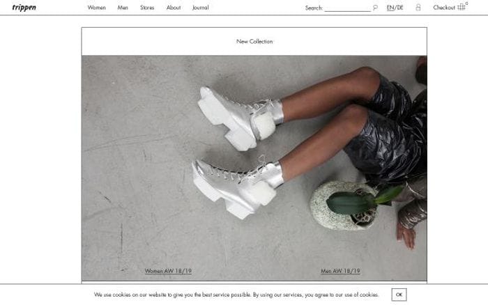 Trippen website preview