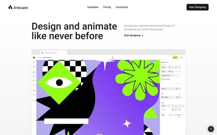 Artboard Studio website preview