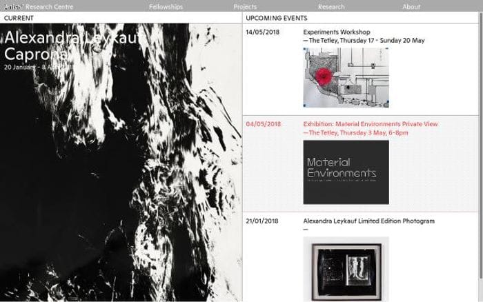 Artistsresearchcentre website preview