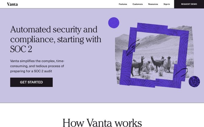 Vanta website preview
