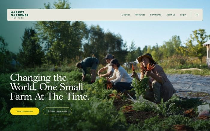 The Market Gardener Institute website preview
