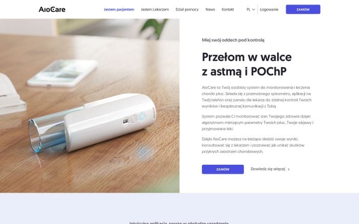 AioCare Digital Respiratory Disease Management System website preview