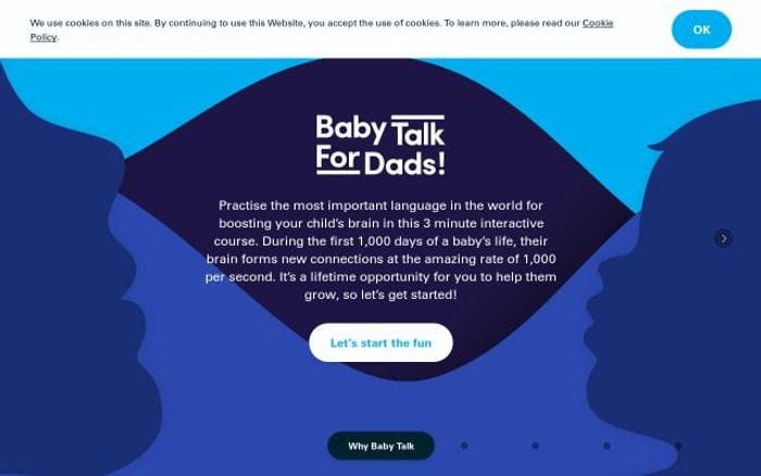 Babytalkfordads website preview