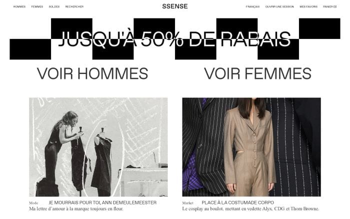Ssense website preview