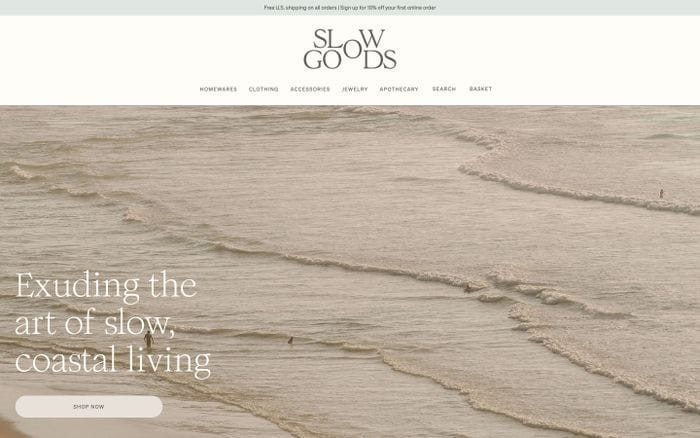 Slow Goods website preview