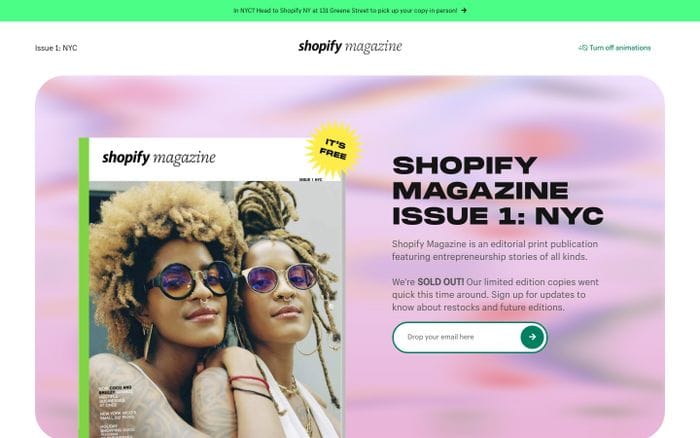 Shopify Magazine website preview