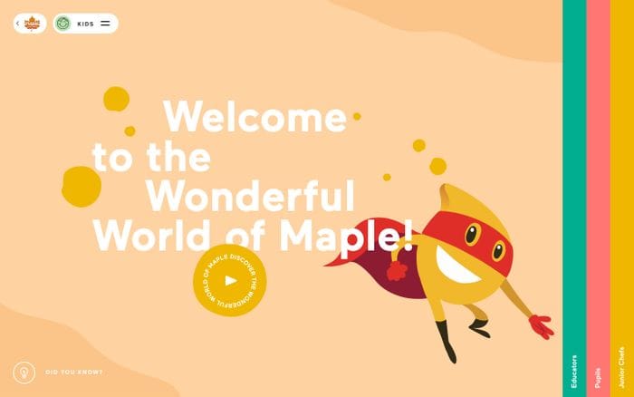 Wonderful world of maple website preview