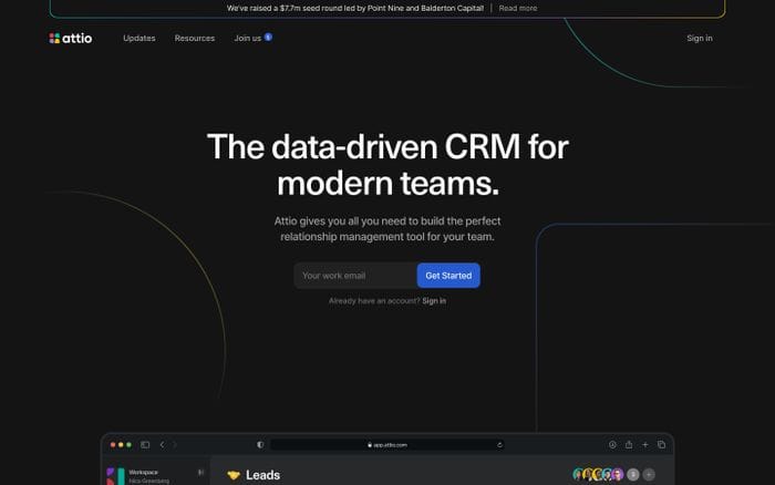 Attio website preview