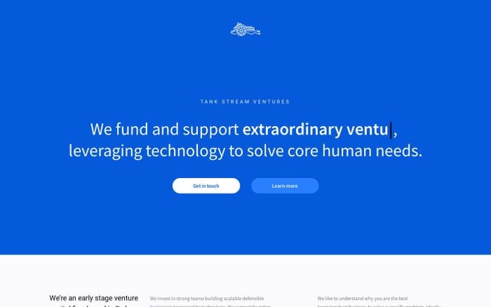 Tank Stream Ventures ~ We fund and support extraordinary founders website preview