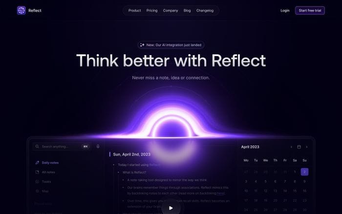Reflect website preview
