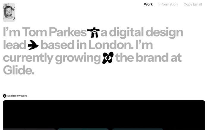 Tom Parkes website preview