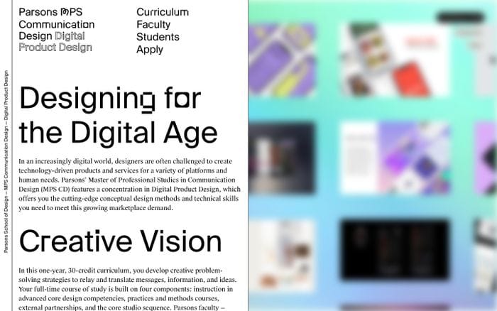Parsons MPS Communication Design website preview