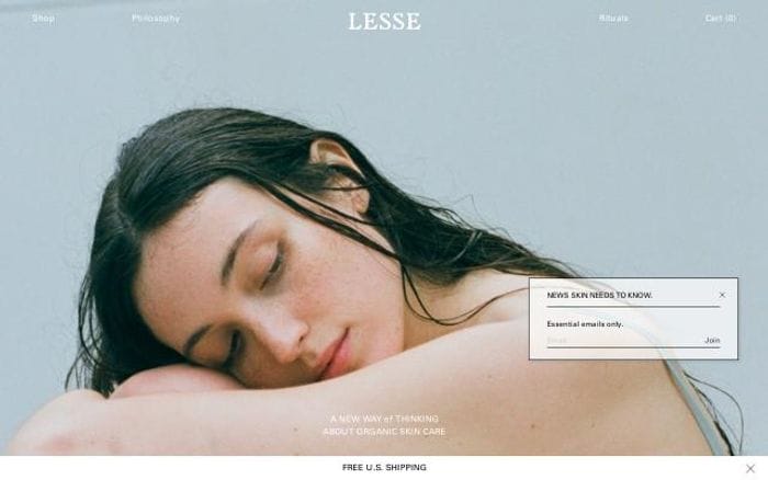 Lesseofficial website preview