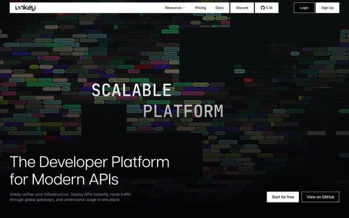 Unkey website preview