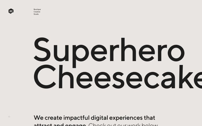 Superhero Cheesecake website preview