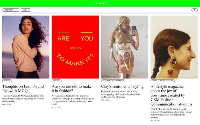 1 Granary - Representing the creative future website preview