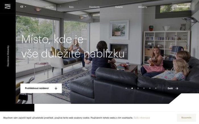 Hrebenky website preview