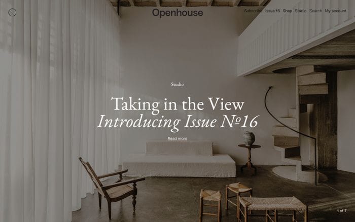 Openhouse Magazine website preview