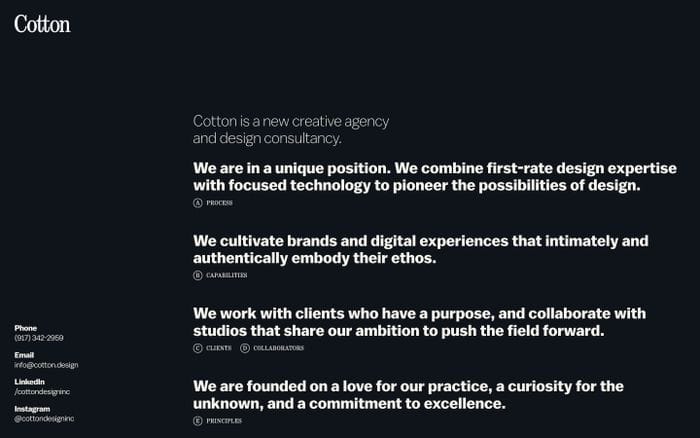 Cotton website preview