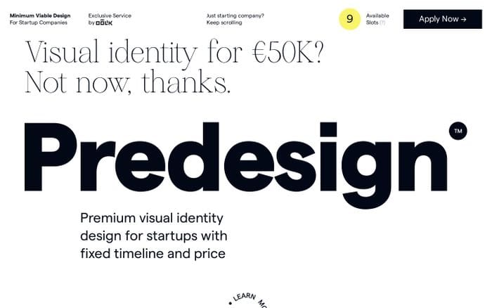 Predesign website preview