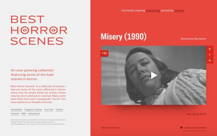 Best horror scenes website preview