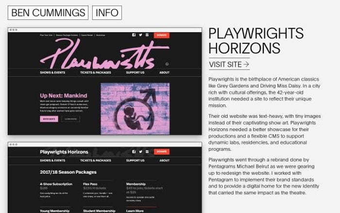 Bencummings website preview