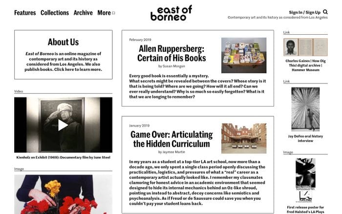 East of Borneo website preview