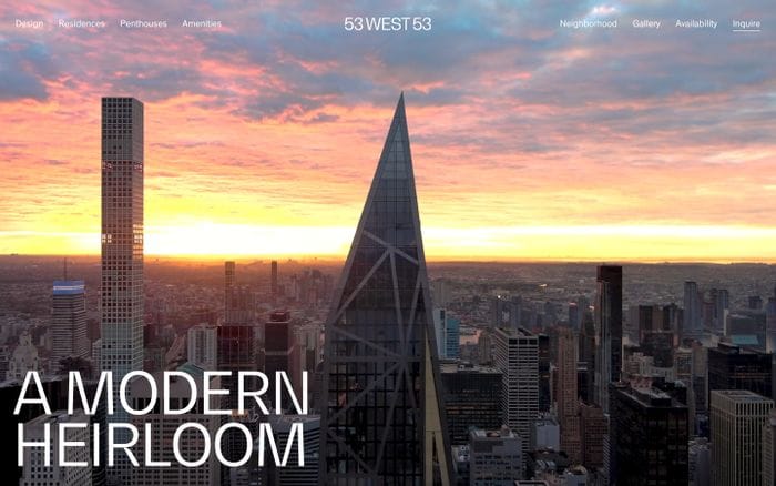 53 West 53 website preview
