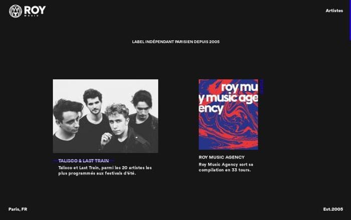 Roymusic website preview