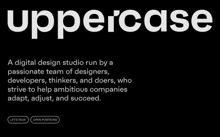Uppercase website preview