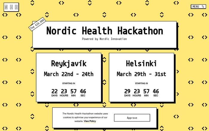 Nordic Health Hackathon website preview
