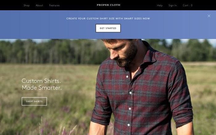 Propercloth website preview