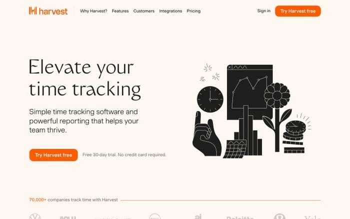 Harvest website preview