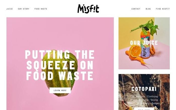 Misfitjuicery website preview