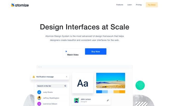 Atomizedesign website preview