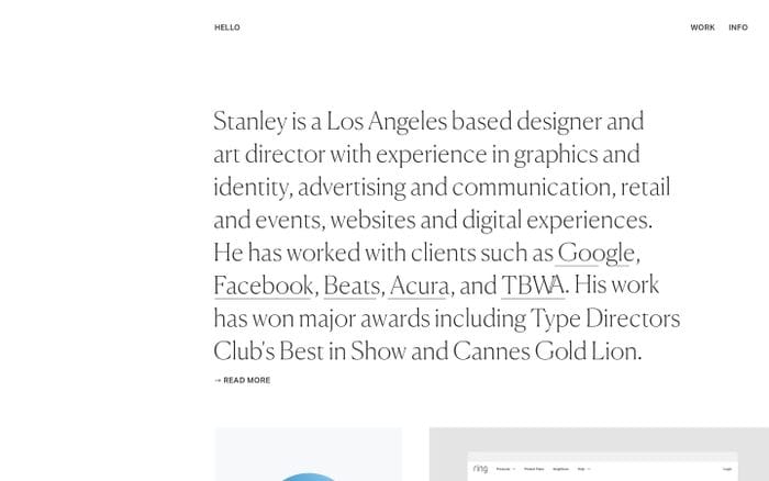 Stanley Chen website preview