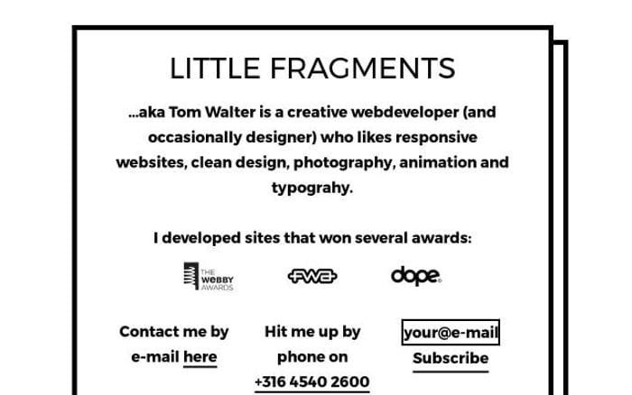 Littlefragments website preview