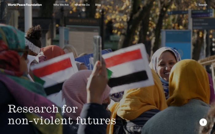 World Peace Foundation website preview
