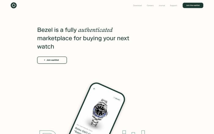 Bezel website preview