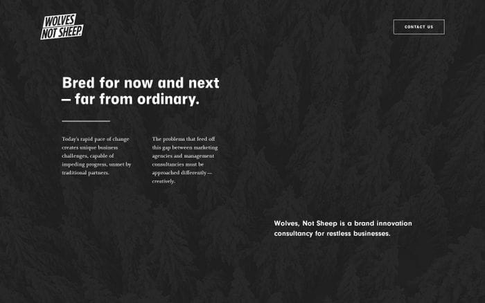 Wolves, Not Sheep. website preview